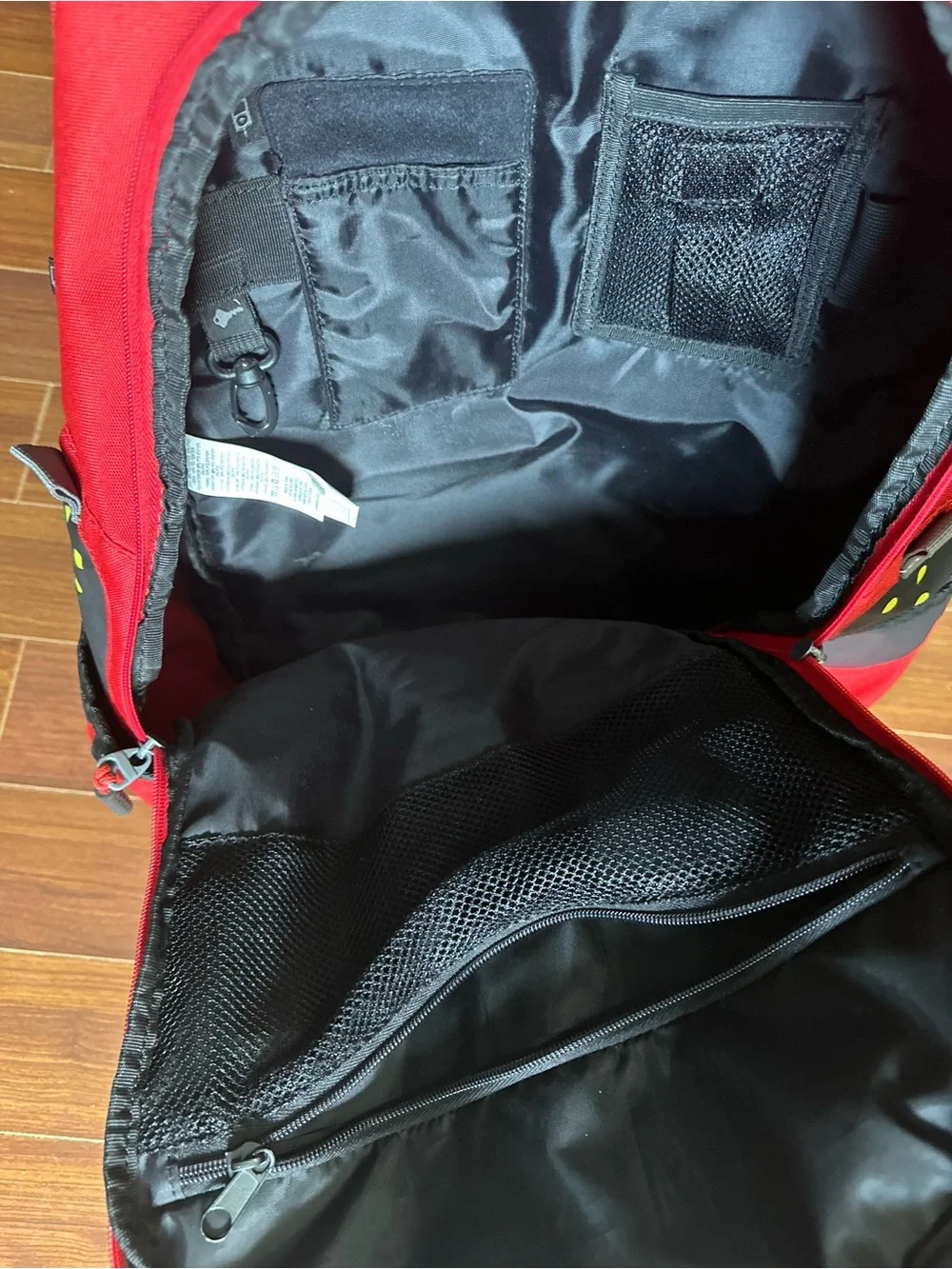Vintage Y2K Oakley Technical Panel Backpack Red Black Yellow Icon Gorpcore